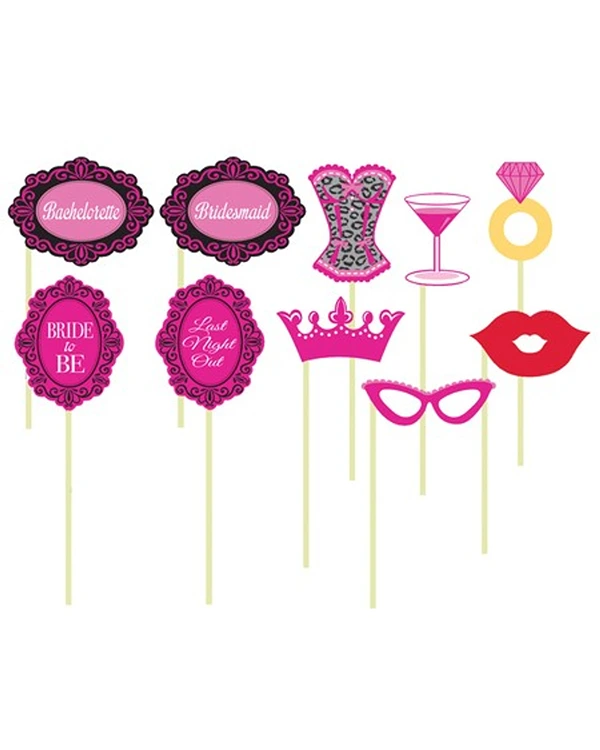 Fotoprops (10stk): Bachelorette - Rosa