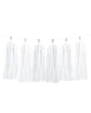 Girlander / Dusker: Hvit - Papir - 1,5m