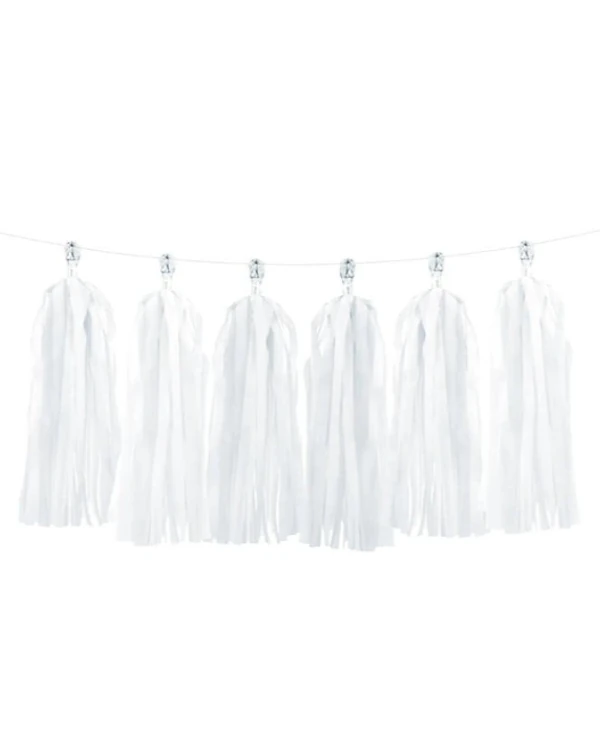 Girlander / Dusker: Hvit - Papir - 1,5m