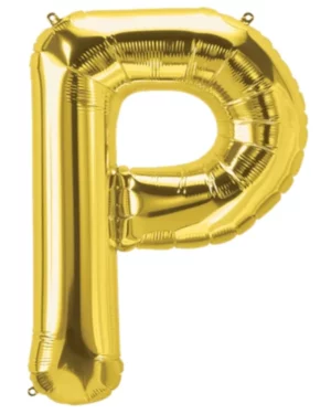 Folieballong / Bokstav: "P" - Gull - 86cm