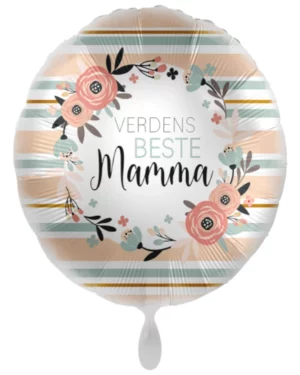 Folieballong: "Verdens beste mamma" - Pastell Rosa - 43cm