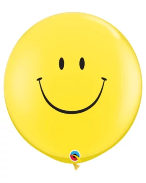 Lateksballonger (2stk): Smilefjes - Gull & Gul - 91cm