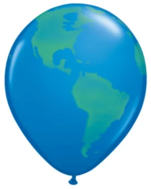Lateksballonger (50stk): Globe - Blue & Green - 41cm