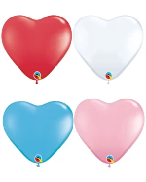 Lateksballonger (100stk): Hjerteformet - Ulike Farger (Standard) - 13cm