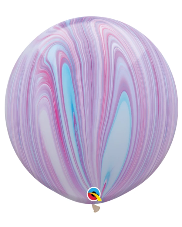 Lateksballonger (2stk): Marmorballonger (Rund) - Fargerike - 76cm