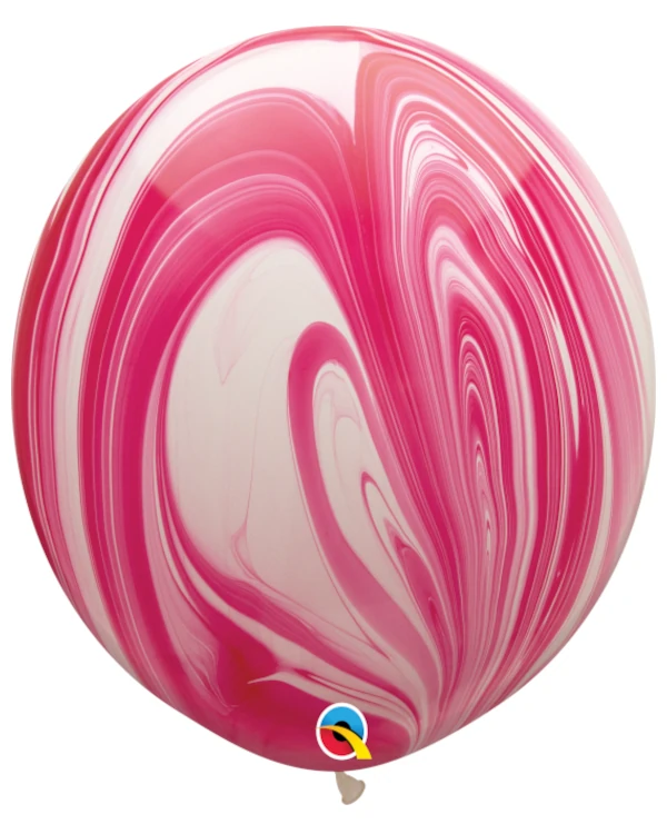 Lateksballonger (2stk): Marmorballonger - Rosa & Hvit - 76cm