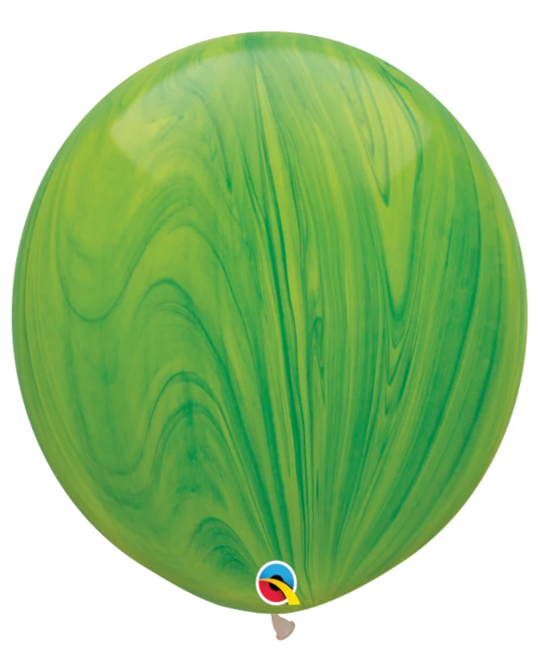 Lateksballonger (2stk): Marmorballonger - Grønn - 76cm