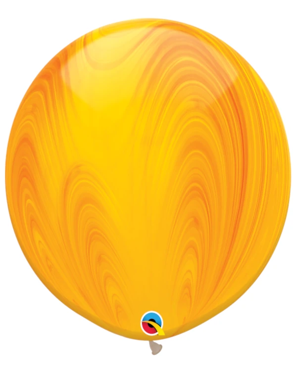 Lateksballonger (2stk): Marmorballonger - Gul & Oransje - 76cm