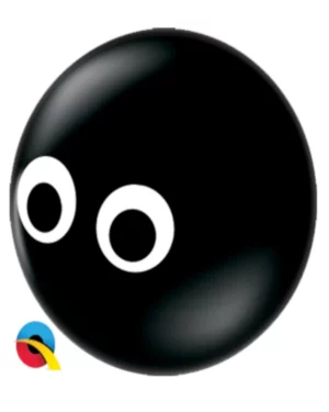 Lateksballonger (100stk): Rund - Edderkoppøyne - Onyx  Black - 13cm