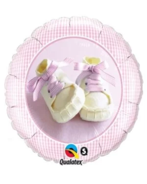 Folieballong: Baby sko - Rosa & Lilla - 46cm