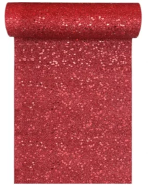 Bordløper: Glitter - Rød - 19cm x 3m