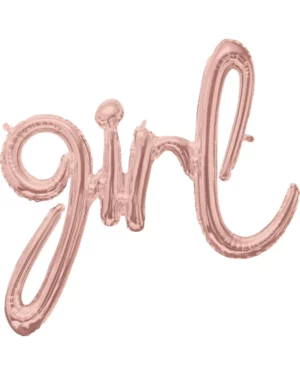 Folieballong / Ballongbanner: "Girl" - Rosa - 73 x 76cm