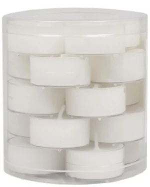 Telys (20stk): Telys med holder - Hvit