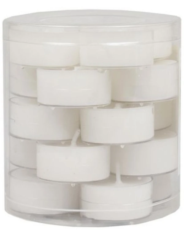 Telys (20stk): Telys med holder - Hvit