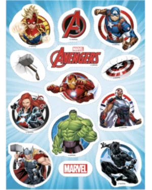Kakepynt (13stk): Avengers - Spiselig papir